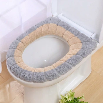 М'який чохол-грілка на сидіння унітазу Toilet Seat Cover Beige