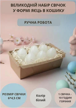 Свечи пасхальные великодние свечки в форме яиц свеча декоративная пасхальный декор белые свечи