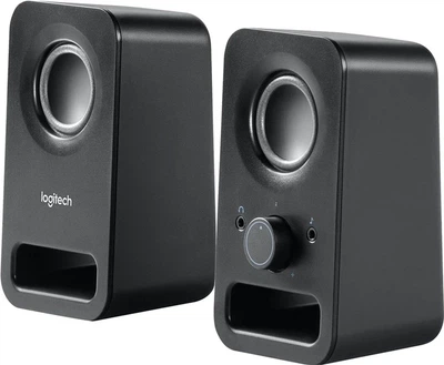 Колонки 2.0 Logitech Z150, черный, 3 Вт, 3.5 мм, разъем для наушников, разъем линейного аудиовхода (980-000814)