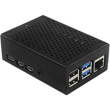 Алюминиевый корпус с вентилятором для Raspberry PI 4 (черный) - 409374