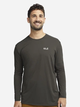 Спортивная кофта мужская Jack Wolfskin Prelight Suncool Ls A65836-F0302 XL Коричневая (4064886657587)