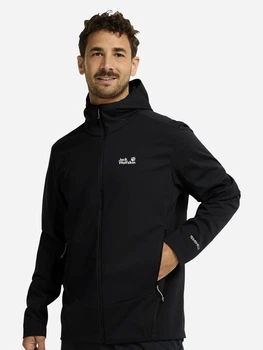 Куртка демісезонна з капюшоном чоловіча Jack Wolfskin Skyvail A65864-6000 2XL Чорна (4064886661546)