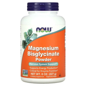 Магний бисглицинат NOW Foods (Magnesium Bisglycinate) 250 мг 227 г порошка NOW01299