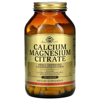 Биодобавка Solgar Цитрат кальция магния (Calcium Magnesium Citrate) 200 мг/100 мг 250 таблеток SOL00510