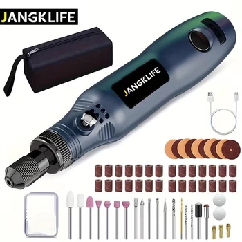 Ручний міні-гравер / дриль JANGKLIFE HJ102, 64 насадки, темно-синій