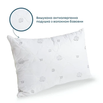 Подушка 50×70 антиаллергенная Nature Cotton ТЕП для сна, хлопковое волокно, микрофибра Membrana