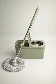 Швабра з віджимом та квадратним відром Spin Mop 2-в-1 2505/green