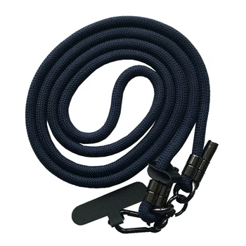 Шнурок 150см с карабином и держателем универсальный Dark blue