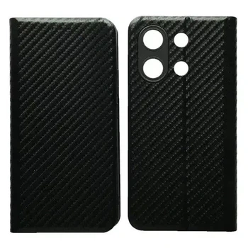 Чехол-книга Carbon противоударный для Xiaomi Redmi Note 13 Pro 4G черный