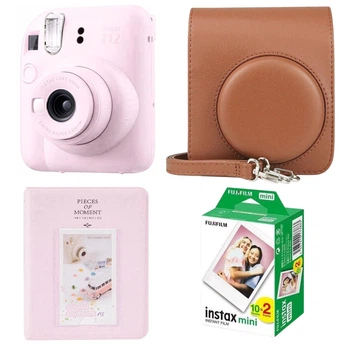 Подарунковий набір Fujifilm Instax Mini 12 Blossom Pink Brown (Коричнево-Рожевий) / Камера + Чохол + Альбом 64 фото + 20 знімків / Gift Set 2026