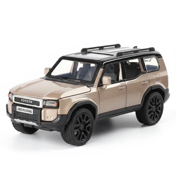 Коллекционная модель машинки Toyota Land Cruiser Prado 1:32 Металлическая со световыми и звуковыми эффектами Золотисто-черный 97036