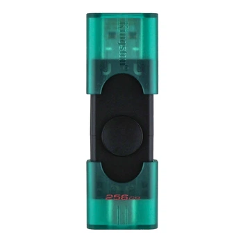 USB флеш-накопичувач 3.2 Kingston DT DuoG2 256gb USB-A + USB-C Чорний/Зелений