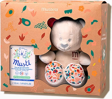 Zestaw dla dzieci Mustela Musti Terracotta Chest Woda kolońska 50 ml + Przytulanka Miś  (8436034154358)