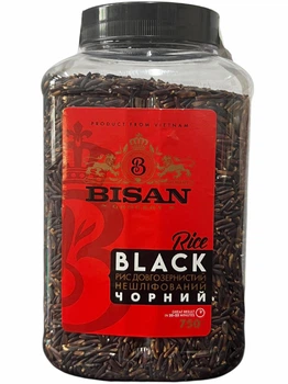 Рис чорний нешлифований довгозернистий Bisan 750г В'єтнам