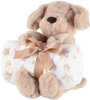 Дитячий плед 4Living флісовий з іграшкою песиком 75 x 100 см (6410416322360)