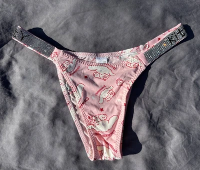 Трусики женские со стразами розовые Синаморолл Хеллоу Китти Victoria Secret Hello Kitty XS/S