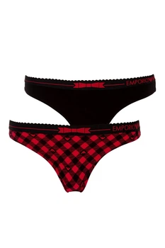 Трусики бразилиана, 2 штуки Emporio Armani 4(L) Черный-Красный (134800)