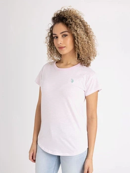 Футболка бавовняна жіноча U.S. Polo Assn 216608-1F00A(BLOSSOM PINK) M Рожева (786662223123)