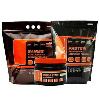 Набор для набора массы XL BioLine Nutrition (Протеин 2кг + Гейнер 3кг + Креатин 150 капс) 5.3кг Манго-апельсин