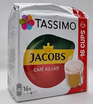 Кофе в капсулах TASSIMO Jacobs Café au Lait Тассимо 16 порций.