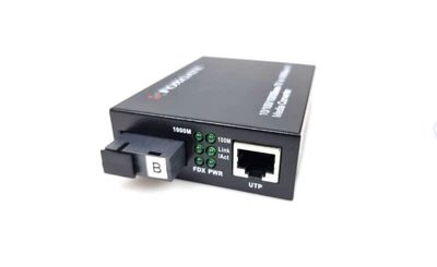 Медіаконвертер FOXGATE EC-Q-1G-1SM-1550nm, 1550 WDM, 1x10/100/1000 Base-Tx, одноволоконний Full/Half duplex, SC 20km (0+70°C), + блок живлення 5V 1A