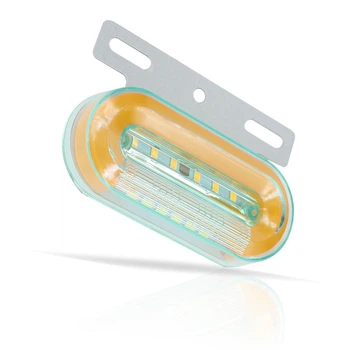 Светодиодный габаритный LED фонарь 12 диодов 100×70 мм (12V/24V) жёлтого свечения для прицепов и грузовиков
