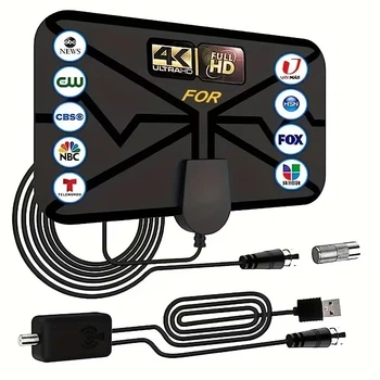 Антена цифрова внутрішня для ТБ HDTV Antenna 4K/1080p з підсилювачем (Black)