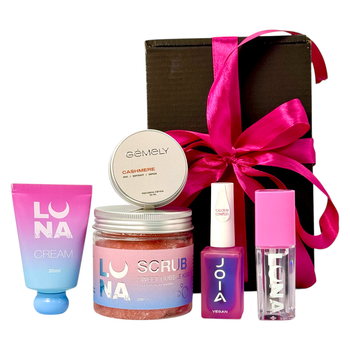 Набор в подарочной упаковке Care&Love Box: скраб, крем для рук, масло для кутикулы, SPA-свеча, витаминный комплекс для ногтей
