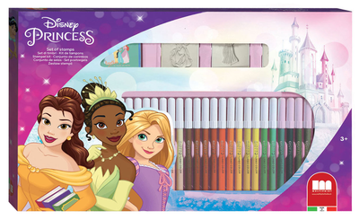 Zestaw flamastrów i stempli Multiprint Księżniczki Disneya 41 szt (8009233576605)