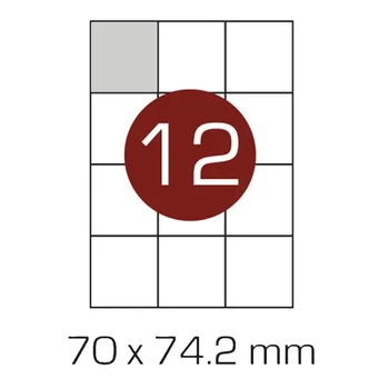 Етикетка А4 12шт 70х74,2мм 100арк. (707024)