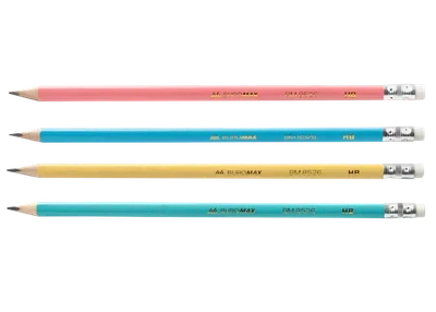 Олівець графітовий Buromax PASTEL HB асорті з гумкою туба 100 шт (BM.8526)