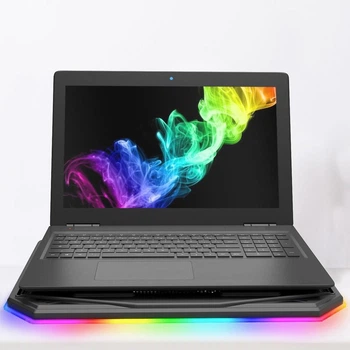 Охлаждающая подставка KLIM с RGB-подсветкой для игрового ноутбука до 17 дюймов питания USB или сети