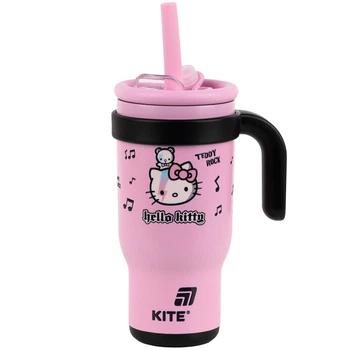 Термочашка KITE, 530 мл., Hello Kitty, з трубочкою, (HK25-1266)