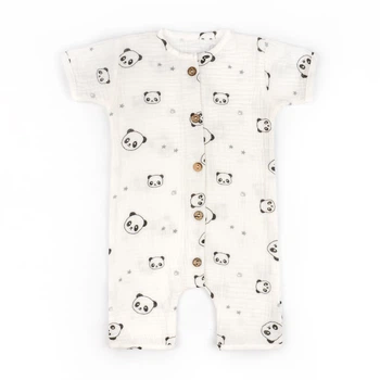 Песочник для новорожденных Dexter`s на пуговицах panda муслин 74 см молочный
