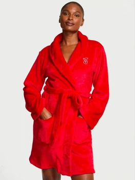 Теплий, плюшевий червоний халат (M/L) Victoria's Secret