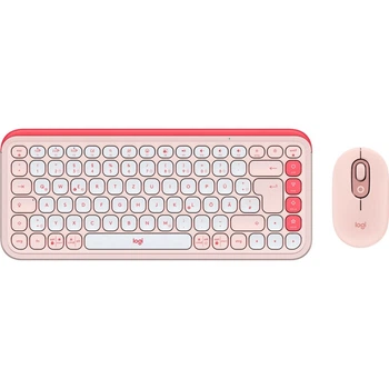 Комплект (клавиатура + мышь) Logitech POP Icon Combo, BT, Tonal Rose (920-013142)