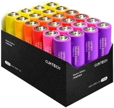 バーっと Батарейки Xiaomi Cuktech AAA Rainbow alkaline battery B09 24 шт