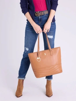 Сумка шопер жіноча U.S. Polo Assn 27A394-AA00A(Tan)_1SZ Коричнева (786662473757)