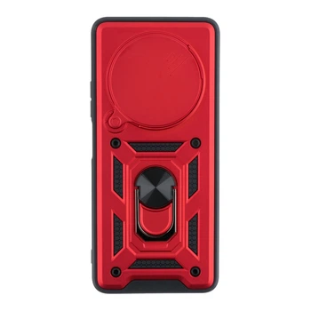 Чехол накладка Guard Shield Armor с кольцом для Xiaomi Redmi 14C 4G/Poco C75 Red