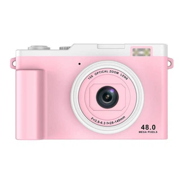 Цифрова фотокамера H03 LCD WiFi, 1080P, Zoom 15x, 48Mp, 8GB to 128GB TF Pink