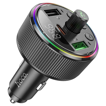FM - трансмітер HOCO E82 Guerrero PD30W+QC3.0 car BT FM transmitter Black