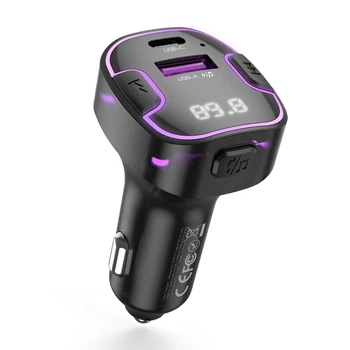 FM - трансмітер XO BCC12 Intelligent Bluetooth 3.1A Car Charged Black
