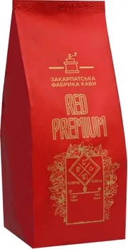 Кофе в зернах Закарпатська Фабрика Кави Ред Премиум 100% арабика 250 г (4820220980175)