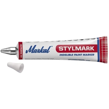 Маркер для письма на брудних поверхнях кульковий Stylmark Oryginal пишучий вузол круглий 3 мм. 1/8 білий (96652)