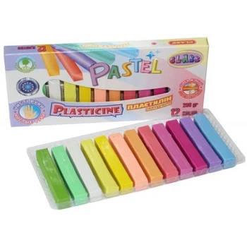 Пластилін восковий Class ECO PASTEL 12 кол x 200г Чисті руки 7653С (11060221)