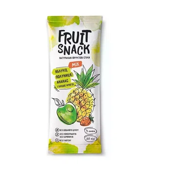 Пастила FRUIT SNACK яблуко + ананас + полуниця 20г