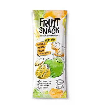 Пастила FRUIT SNACK яблуко + лимон + імбир 25г