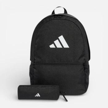 Рюкзак спортивний тканинний 23 л вміщує формат А4 Adidas Backpack With Pencil Case JI8081 Чорний (4067898290339)