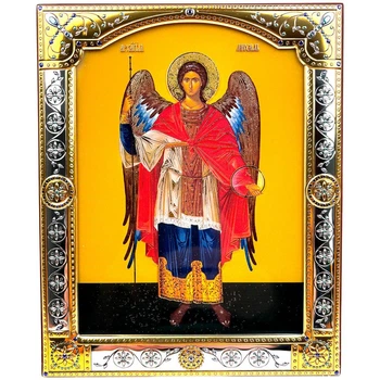Икона серебрянная Архангел Михаил 16.7х20.6 см