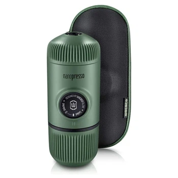Портативна кавоварка Wacaco Nanopresso Moss Green з чохлом ручна механічна еспресо-кавоварка для меленої кави (21-79-WNANOGREEN)